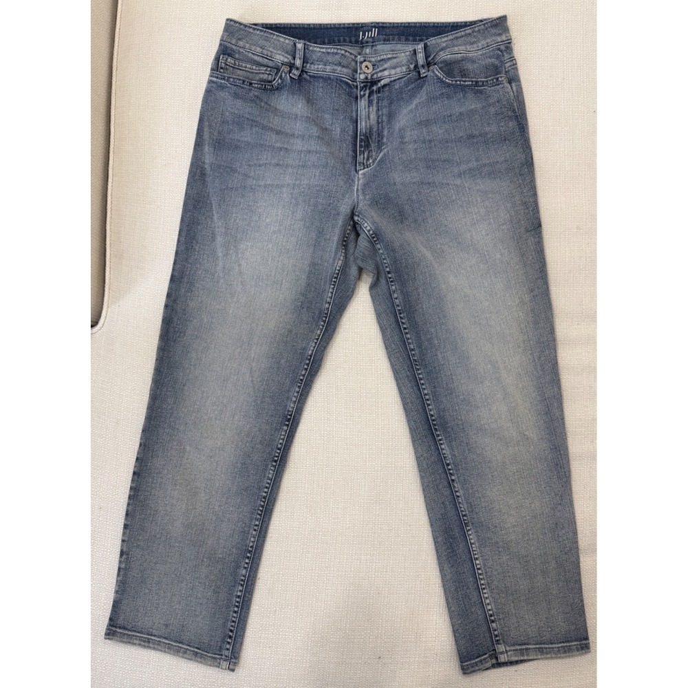 J. Jill Authentic Fit Jeans Womens 8 Stretch Cropped Medium Wash Excellent